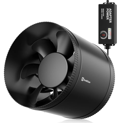 Hon&Guan 8 Inch Inline Booster Duct Fan with Speed Controller - 623 CFM Airflow with 44W Ultra-Low Power and Low Noise - size: 8 Inch
