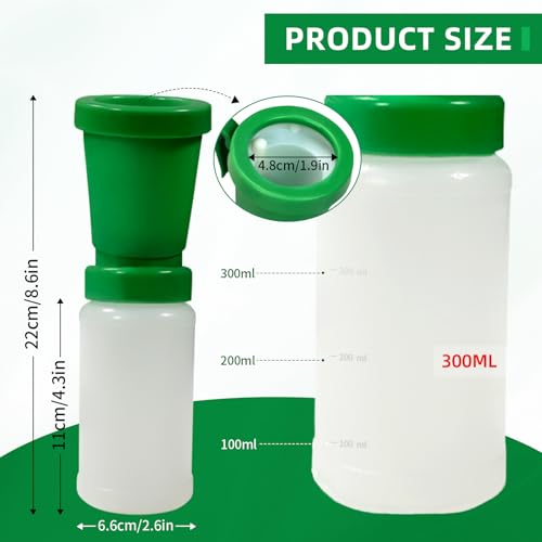3 Pack Teat Dip Cup, Non Reflow Nipple Cleaning Disinfection, Dip Cup for Cow Sheep Goat, Non-Return Teat Dipper - 300 ml (Green) - color: Green
