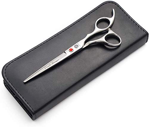 Purple Dragon 7" Sharp Edge Hair Cutting Shears with Bag | Includes Bag, 440C stainless steel, Pet/Puppy/Cat Grooming Scissors, Perfect for Barber or Dog Groomer - size: 7 inch