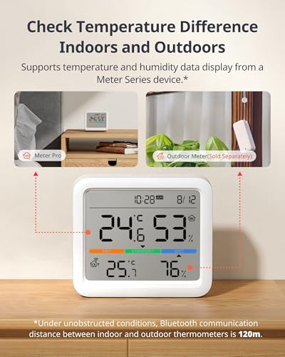 SwitchBot Meter Pro, Digital Hygrometer & Thermometer - Wireless Indoor Temperature & Humidity Monitor with Bluetooth App Control, Real-Time Alerts (1, Meter Pro) - size: Meter Pro