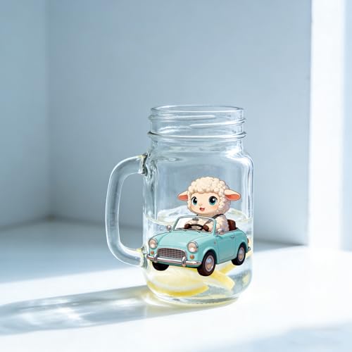 GLOBLELAND 18 Sheets Driving Animals Cars Transfer Sticker for Cup Crafts 3.9x3.6 inch Cute Cat Dog Truck Decal Stickers Rabbit Bear Driver Rub on Transfers for Bottle Vase Glass Furniture Decor - style: Animals Cars
