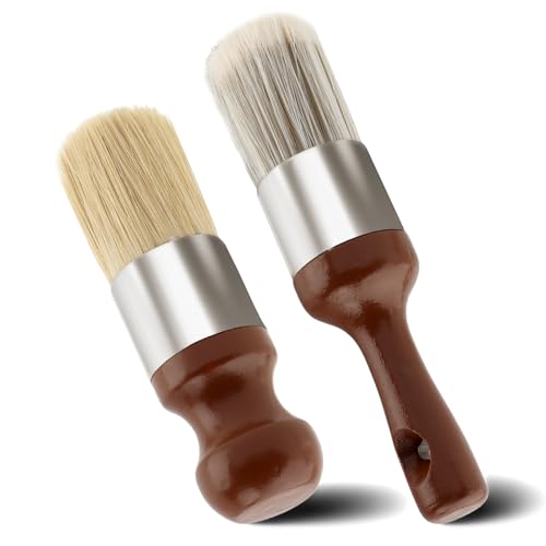 Leather Cleaning Brush 2 Pack Soft Bristle Wood Handle Car Sofa | Wooden handles for comfortable grip; gentle bristles won't scratch surfaces; dual sizes for large areas and tight spaces