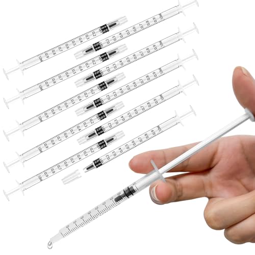 30 Pcs 1ml Syringe Without Needle for Liquids, 1cc Syringe for Liquid, 1 ml Small Syringes with Cap for Feeding Pets Oral, Oil or Glue Using, Non-Sterile