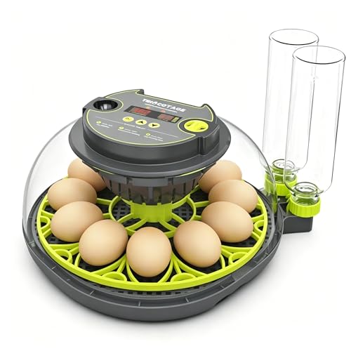 Incubators for Hatching Eggs 12 Egg Incubator with Automatic Egg Turning and Humidity Control,Egg Candler,Auto Water Replenishment,for Chicken Eggs and Quail Egg M12H (Gray) - color: Gray