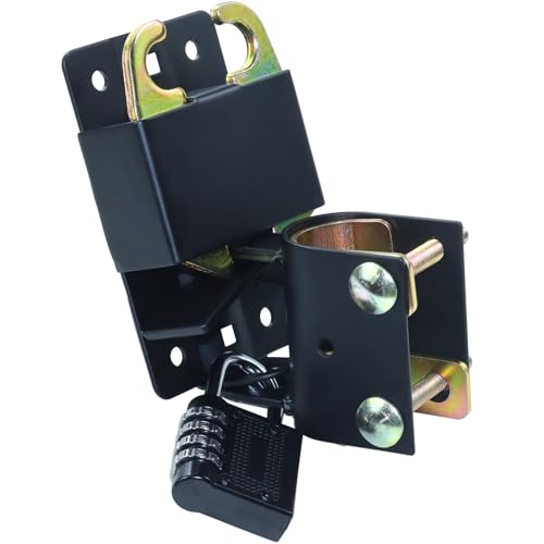 [Upgraded] 5 inch Black S16100700 Two Way Lockable Gate Latch | Include 4-Digit Combination Lock and Screwdriver for Farm Gate Latch, Metal Gates with 1-1/4" to 1-1/2" Diameter Tubes - size: 1xLockable Gate Latch for 1-1/4" to 1-1/2" Tubes