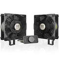 AC Infinity AXIAL S1238D, Dual 120mm Muffin Fan with Speed Controller. | UL-Certified for Doorway, Room to Room, Wood Stove, Fireplace, Circulation Projects - size: Dual 120 x 120 x 38 mm, Speed Controller