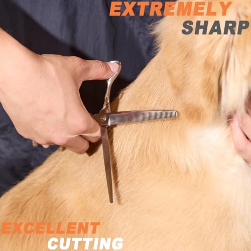 High-end Professional Dog Grooming Thinning Scissors Teeth Cutting Blending Shears Pet Texturizing Shears 7.5 Inch Extremely Very Sharp Stainless Steel Alloy For Cat Other Animals Groomer - color: 7.5inch Thinning Shears
