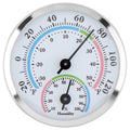 Mini Indoor Thermometer Hygrometer Analog 2 in 1 Temperature Humidity Monitor Gauge for Home, Wall, Room, Outdoor, Offices, Display Mechanical (Silver)