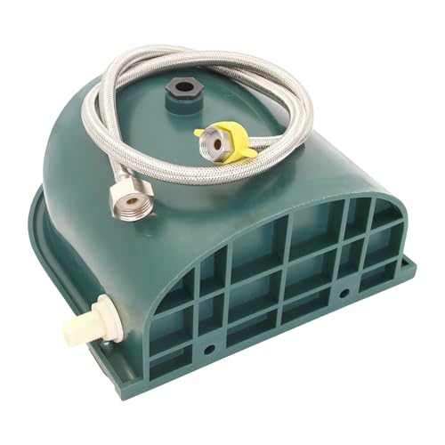 Automatic Water Bowl Plastic Livestock Waterer with Float Valves Stainless Steel Cover Livestock Water Trough Bowl,for Cattle Horse Goat Dog(39.37 Inch Pipe)
