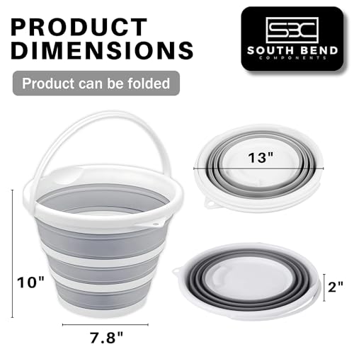2.6 Gallons Collapsible Bucket with Handle, Space Saving Design Portable Foldable Water Pail for Indoor/Outdoor, Mop, Boating, Camping, and Fishing (1-Pack)