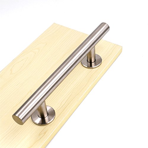 Goldenwarm 12 in Sliding Barn Door Handle and Flush Pull Set-7 Inch Hole Centers Brushed Nickel Heavy Duty Hardware Stainless Steel, 2 Pack