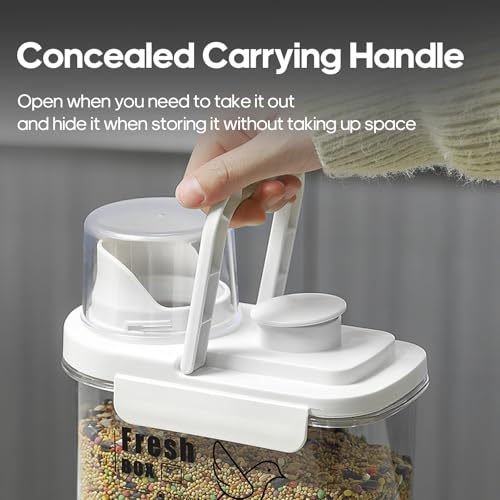 3 Qt/2.8 L Bird Seed Storage Container, Pet Food Container(2.8L, Green) | Good Sealing Performance, Portable Handle, with Measuring Cup/Lid, Desiccant Can Be Placed on the Top, BPA Free - color: 2.8L/Green