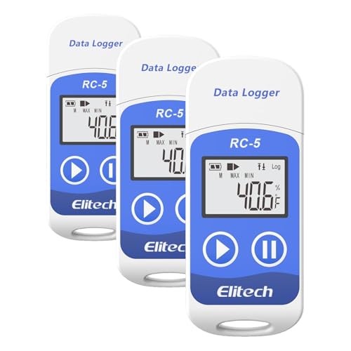 Elitech RC-5 USB Temperature Data Logger Recorder 32000 Points High Accuracy (Pack of 3) - size: Standard (Pack of 3)