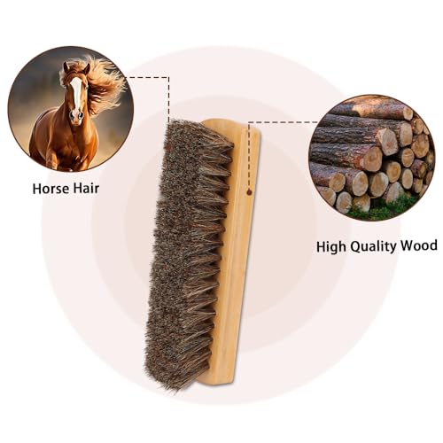 Shoe Brush, Horsehair Shoe Brush Shoe Cleaning Brush Boot Brush for Leather, Shoe Brushes Shoe Shine Brush Brush Shoe Polish Brush for Cleaning and Care Leather Shoes Clean Dauber Applicators - size: style B