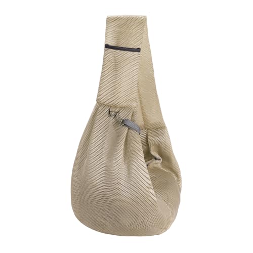 Dog Sling Carrier for Small Dogs and Cats Up to 16.5 Lbs, Soft Pouch Breathable Mesh Pet Crossbody Shoulder Bag, (Khaki, 1 Pcs) Intended for Outdoor/Camp/Travel - color: Khaki