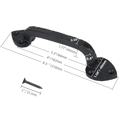 2-Pack 7 Inch Spear Barn Door Handle - Black Cast Iron Pull for Sliding Doors, Gates, Sheds, Fences, Closets - Indoor Outdoor Farmhouse Hardware - size: 7" - 2 Pack, style: Spear