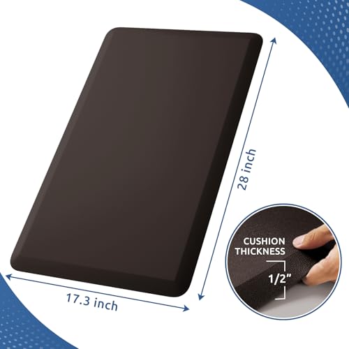 Kitchen Mat Cushioned Anti Fatigue Rug Standing and Comfort Floor Mats | Water-Resistant, Non-Slip, Easy to Clean Comfort Floor Mat for Kitchen, Sink & Office, Multiple Colors & Sizes, 17.3"x28" - color: Chocolate, size: 28"L x 17.3"W x 0.5"Th