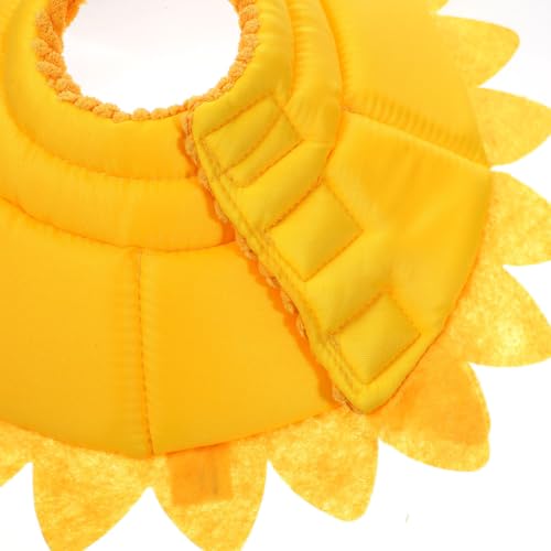 Pet Protective Recovery Collar - Adjustable Sunflower Shape Elizabethan Cat Cone Collar, Cute Soft After Surgery Neck Collar for Small, Medium, Large Cats and Dogs - size: S