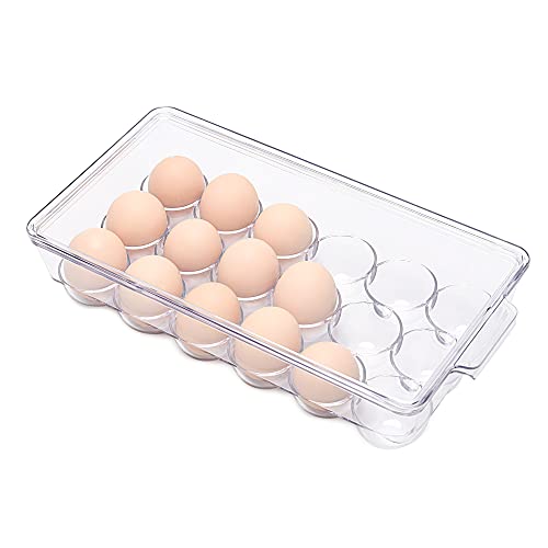 18 Eggs Holder for Refrigerator, Clear Egg Container for Fridge, Kitchen - size: 18 Eggs