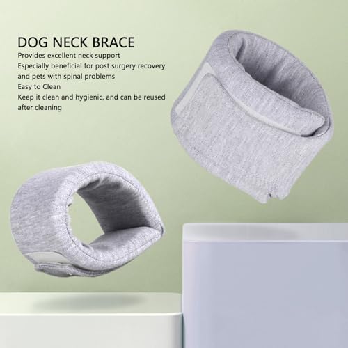 Dog Neck Support Collar, Cotton Adjustable Prevent Licking Pet Neck Brace Wrap Dog Protective Collar Recovery Head Cone for Cats Post Surgery (S) - size: S