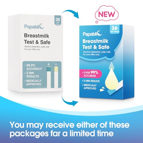 Papablic Alcohol Test Strips for Breastmilk, Quick Results in 2 Minutes Breast Milk Alcohol Test Strips for Breastfeeding Moms at Home Holiday Party, 36Pcs - size: 36-Count