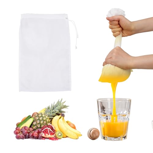 6Pack Nut Bag Strainer 8 x 6 Inch Cheesecloth Bags for Straining Nylon Cheese Cloth Bags Reusable Nut Milk Bag 200 Mesh Fine Mesh Bag for Straining Fruit Juice Cheese Coffee Tofu Yogurt Tea - size: 8 x 6 Inch