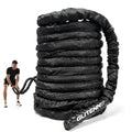 Battle Ropes Black Workout Rope 1 inch Battle Ropes for Home Gym 30ft Exercise Ropes for Working Out Heavy Ropes for Exercise Training Weighted Rope Weighted Workout Rope Battle Rope - style: 1 inch black