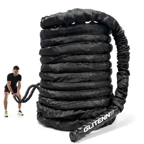 Battle Ropes Black Workout Rope 1 inch Battle Ropes for Home Gym 30ft Exercise Ropes for Working Out Heavy Ropes for Exercise Training Weighted Rope Weighted Workout Rope Battle Rope - style: 1 inch black