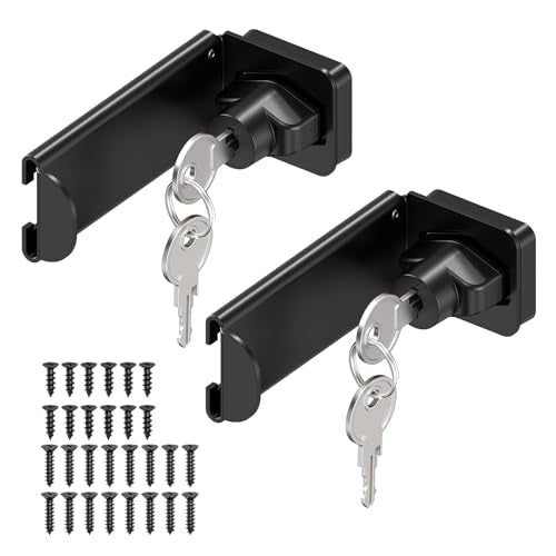 90 Degree Barn Door Locks with Key, Sliding Hasp Latch-2Pcs Black | 3.3 Inch Thickened Heavy Duty Latch for Home Security, Inward Opening/Closet/Shed/Barn Door, Cabinet - color: Black, size: 3.3In with Key-2PCS