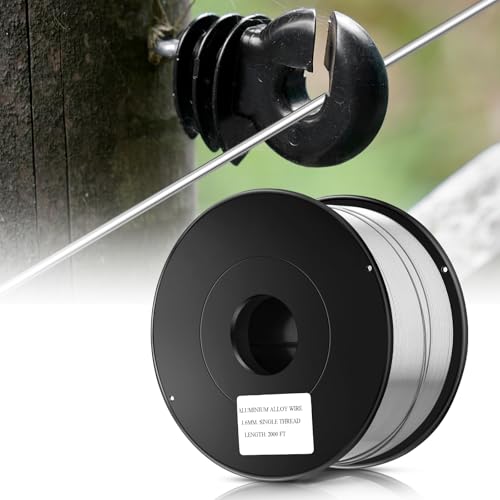 Gisafai 2000 ft 16 Gauge Aluminum Wire for Electric Fencing, Aluminum Alloy Wire for Electric Fencing, High Conductivity & Durability - size: 2000 ft 16 Gauge