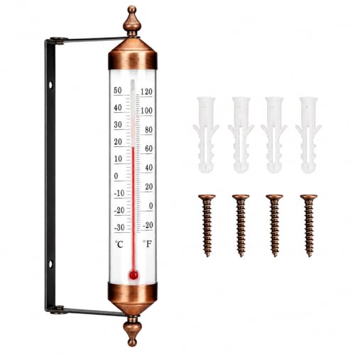 Outdoor Thermometer Waterproof for Patio Home Garden | Adjustable Angle Vintage Design 10 Inch