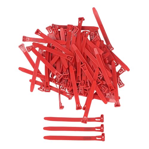 100Pcs Chicken Leg Rings, 1-100 Numbered Poultry Chicken Identification Leg Ankle Bands Tags Reusable Zip Tie for Ducks Chicks Pigeons Goose (Red) - color: Red