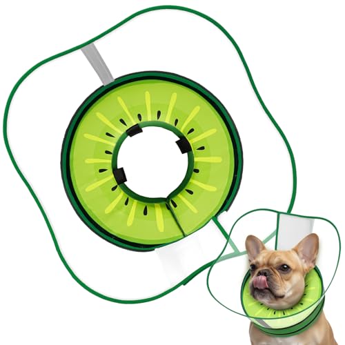 Supet Sponge Dog Cone Collar Stop Licking After Surgery, Dog Donut Collar | Adjustable Dog Recovery Collar Alternative, Detachable Shield, Soft, Comfy Cone, Neck Pillow for Medium Dogs - color: Kiwi, size: M(Neck 8.5"-11.5")