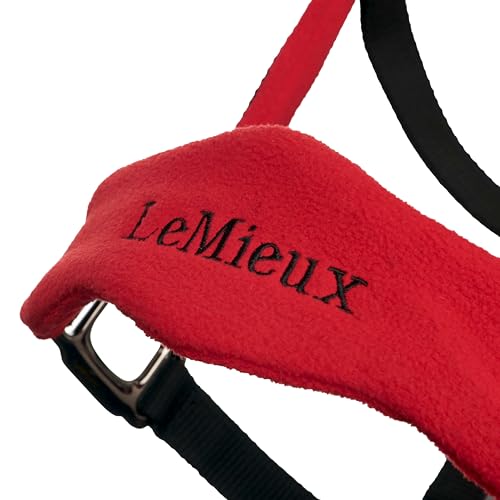 LeMieux Vogue Fleece Headcollar - Halter & Leadrope - Extra Padding, Adjustable at Curb and Poll Strap - color: Chilli, size: Pony