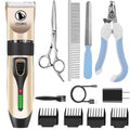 Power Display Dog Clippers Cordless Dog Grooming Kit Professional Horse Clippers Detachable Blade with 4 Comb Guides, Low Noise Pet Clippers Rechargeable Pet Grooming Tools for Dogs Cats Pets