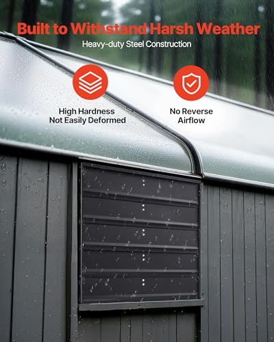 VEVOR 24'' Exhaust Fan, Wall Mounted Attic Fan with Variable Speed controller, 4800 CFM, Automatic Shutter, Ventilation and Cooling, Black - size: 24 Inch Fan w/ Speed Controller