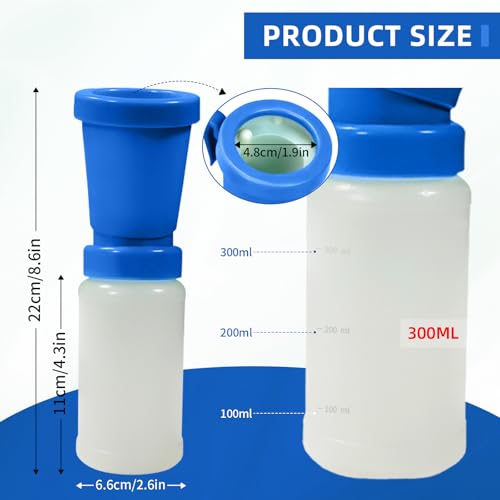 3 Pack Teat Dip Cup, Non Reflow Nipple Cleaning Disinfection, Dip Cup for Cow Sheep Goat, Non-Return Teat Dipper - 300 ml (Blue) - color: Blue
