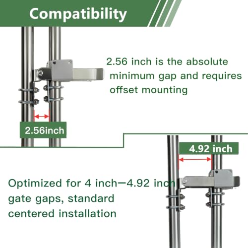 BiJun Chain Link Double Gate Latch Chain Link Fence Gate Latch for 1-3/8" Gate Frames,Chain Link Residential Strong Arm Double Gate Latch Equipped with Convenient Padlock Holes (Silvery) - color: Silvery