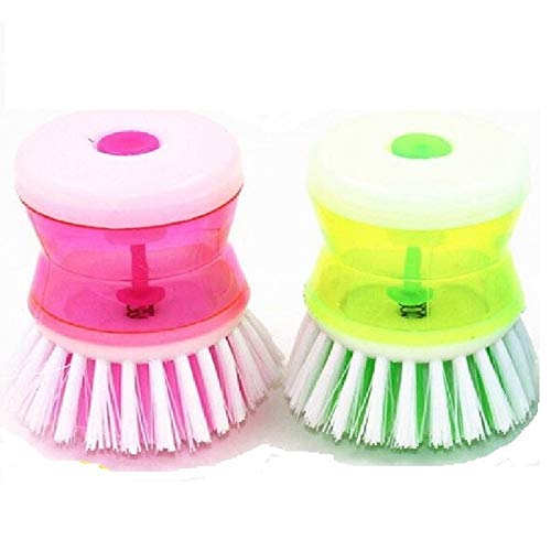 2PCS Hydraulic Plastic washing brush pot multicolor kitchen gadgets Wash Tool Pan Dish Bowl Palm Brush Scrubber Cleaning