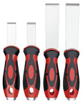 ROTATION 4pc Extra Thick Scraper Set, Putty Knife with Hammer End | Soft Grip, Heavy Duty, Scraper with Hammer End, Stainless Steel Putty Knife - style: 4pc