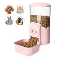 VANNON Small Animal Hanging Automatic Food Dispenser, 35oz Gravity Pet Feeder for Cage, Food Bowl for Rabbit Puppy Cat Ferret Guinea Pig Chinchilla Parrot (Pink) - color: Pink