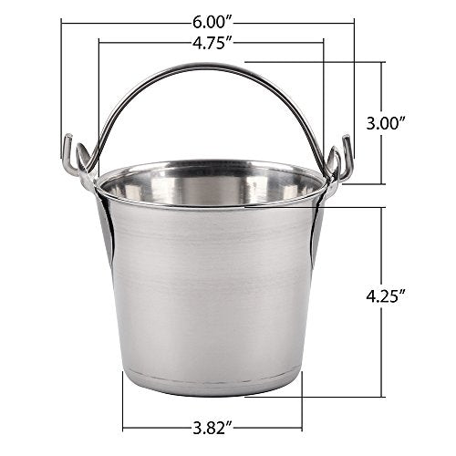 Lindy's 1-Quart Stainless Steel Bucket, Durable Seamless Bucket for Many Home Tasks, Carry Water or Milk, Fill with Food, Use as a Flower Pot, Cleaning Bucket, Table Centerpiece and Much More - size: 1 quart