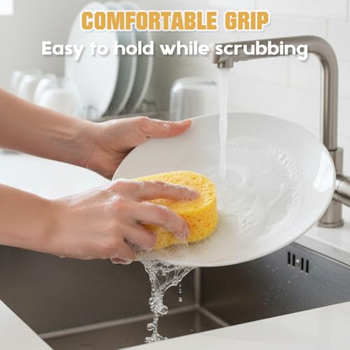 8 Pack Cellulose Sponges, Replacement Sponge Scrubber Heads for Wine Glasses Coffee Mugs Dishes, Thick & Fluffy Highly Absorbent, Quick-Dry - style: 8 Sponges