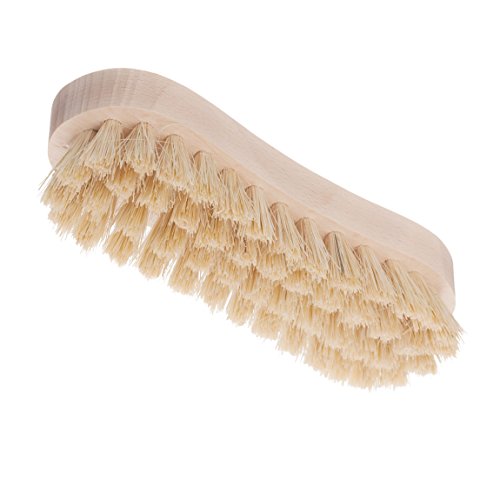REDECKER Tampico Fiber Wooden Scrub Brush with Untreated Beechwood Handle, 6-1/2 inches Natural Bristles are Heat-Resistant and Retain Shape - Wooden Scrub Brushes for Cleaning