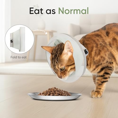 Supet Soft Cat Cone Collar to Stop Licking, Breathable Mesh Cone with Waterproof Liner Recovery Collar, for Kitten, Comfortable Elizabethan Alternative for Spay Neuter Grooming (S) - color: Light Grey, size: S