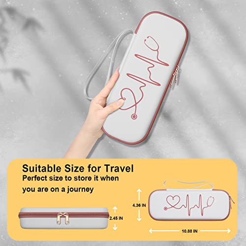 BOVKE Case for 3M Littmann Classic III/Cardiology IV - White Rosegold | Lightweight II S.E/ MDF Acoustica Stethoscopes Hard Bag, Medical Supplies Case for Nurses, Doctors, Nursing School Essentials - color: White Rosegold