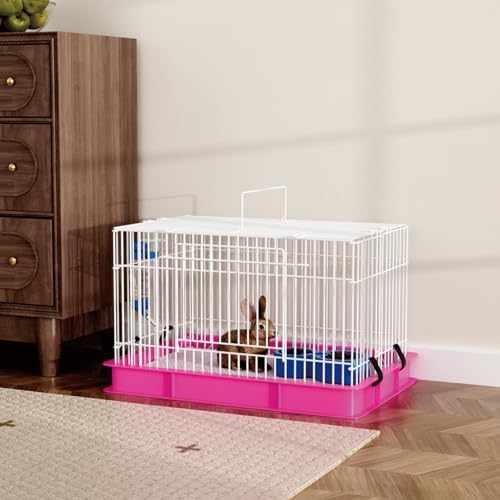 STILLCOVE Small Rabbit Cage Indoor, with Water Bottle & Food Bowl & Mat | Heightened Base, Easy to Clean, Small Animal Enclosure for Bunny, Hamster, Ferret, Rat, Chinchilla, Hedgehog, Gerbil, Mouse - size: 24.0"L x 16.1"W x 14.2"H
