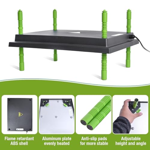 Chick Brooder Heater Plate for 40 Baby Chicks Ducks | 12" x 16" Brooder Heating Plate, Adjustable Height, 30W, 110V - size: 16.3"L x 12.0"W x 3.0"H
