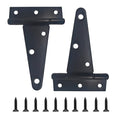 2PCS 4" Heavy Duty T-Strap Hinges, Black Rustic Iron Hinge, Rustproof Gate Tee Hinges for Outdoor Sheds, Barn Doors & Wood Fences-Thickness 1.8mm - size: 4 Inch
