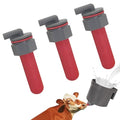 3PCS Soft Rubber Calf Feeder Nursing Nipple Teats | Pacifier with Anti-Backflow Fixed Base, Replacement Bottle Nipples for Newborn Calf Goat Pig Horse Donkey Farm Animal Feeding - color: GREY